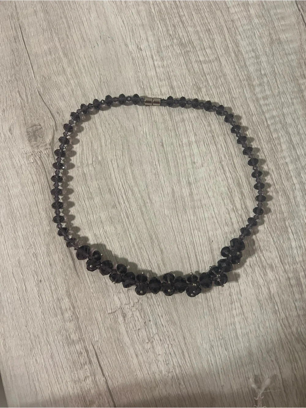 Purple Crystal Bead Necklace - Unbranded